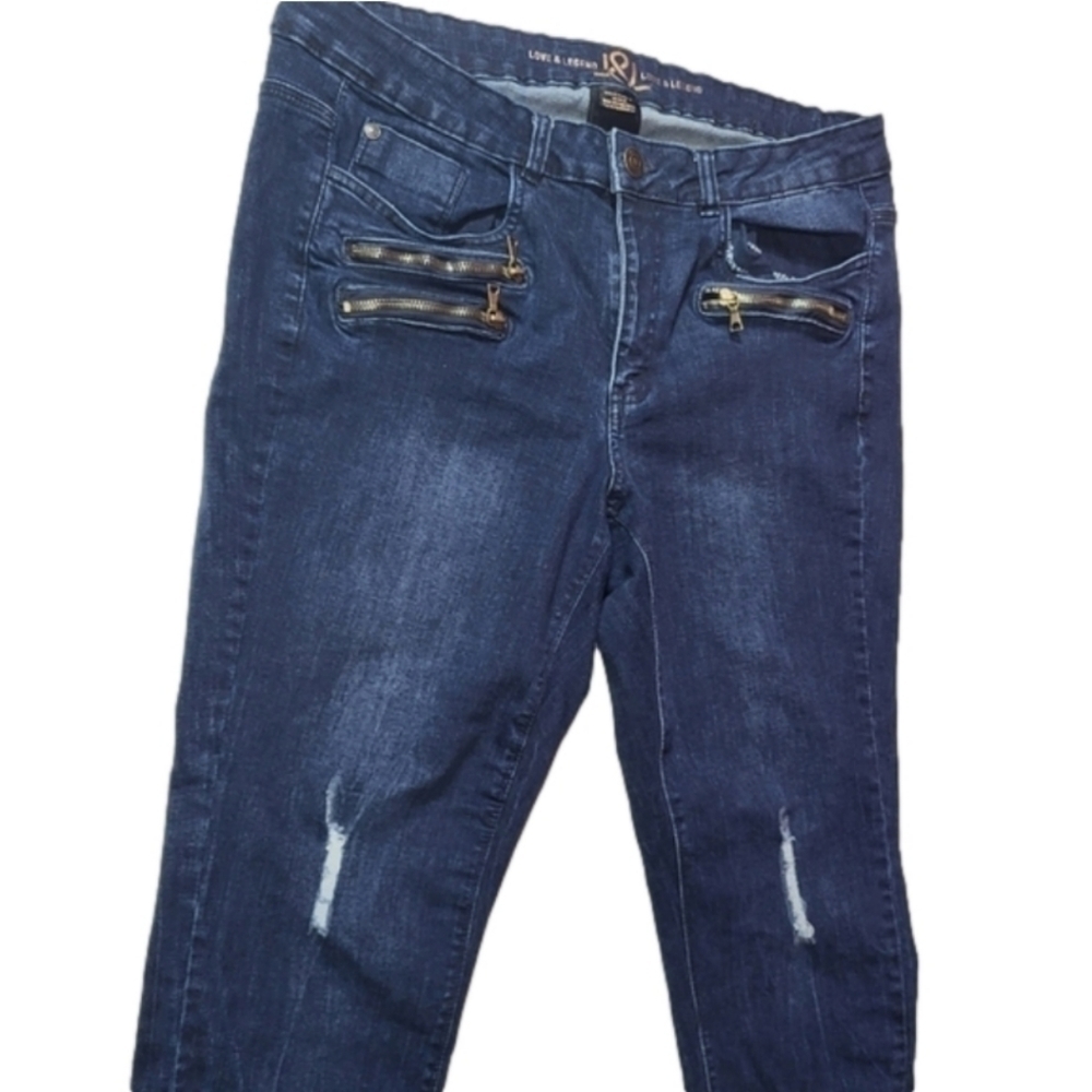 Love & Legend Blue Denim Jeans with Zippers
